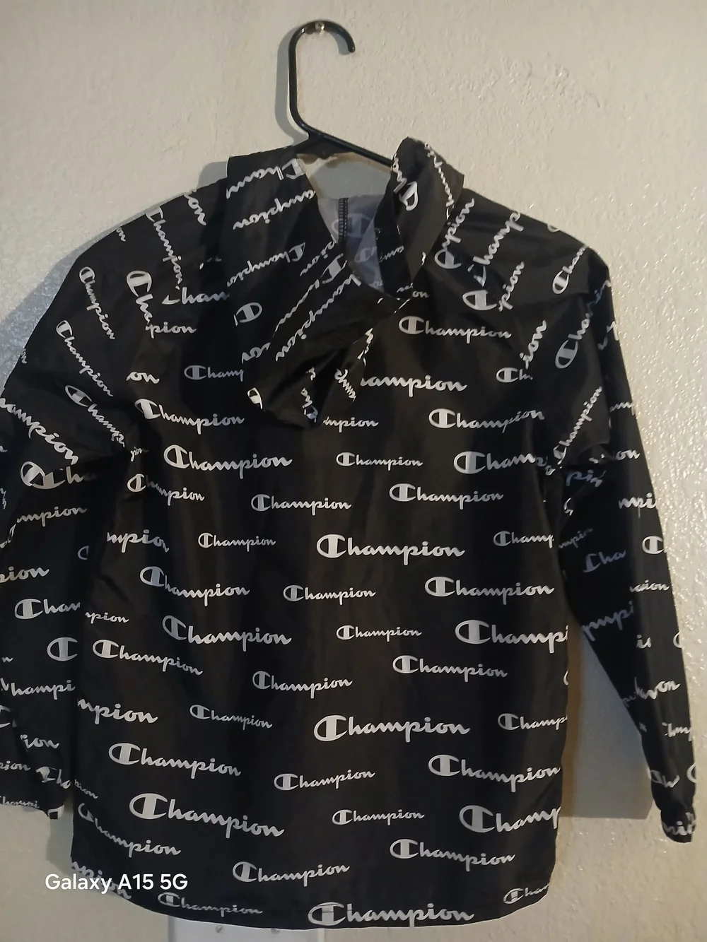 Champion Kids' Black Logo Windbreaker Jacket